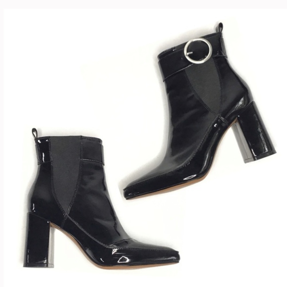 🔥NWOB H&M Black Patent Leather Booties🔥